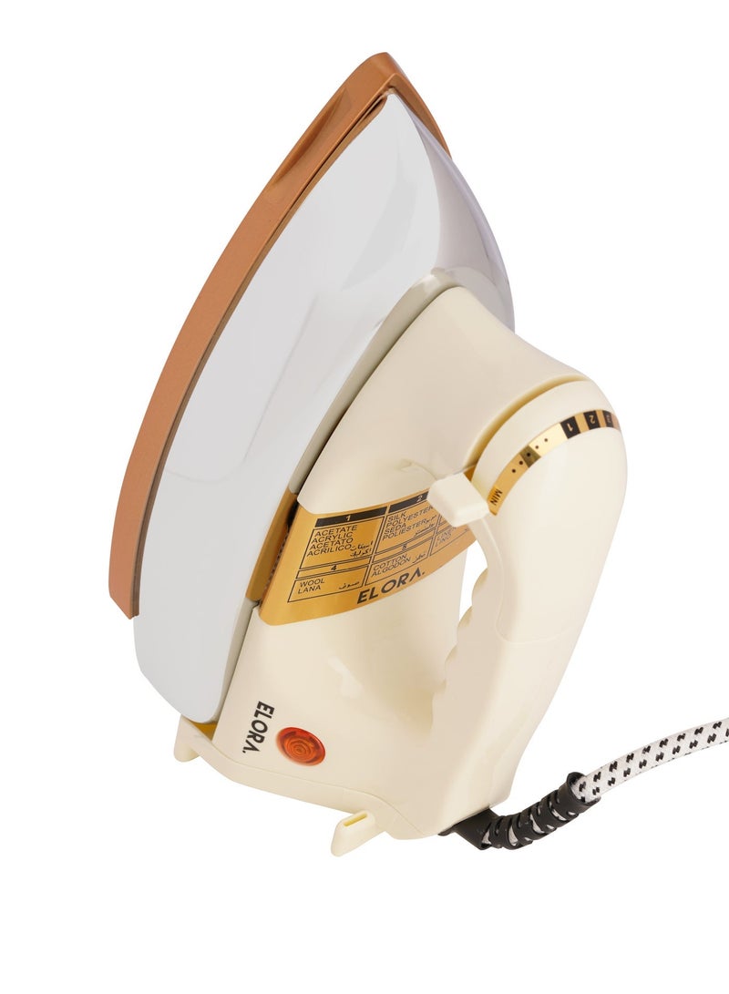 Elora Automatic Dry Iron with Temperature Dial & Auto Shut-Off | Heavy-Duty Ceramic Coating, 1200W – EL-DI-6002 (White) - Image 2